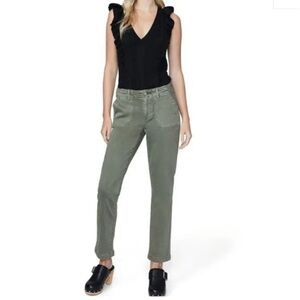 Paige Mayslie Straight Ankle Vintage Ivy Green Denim Size 26